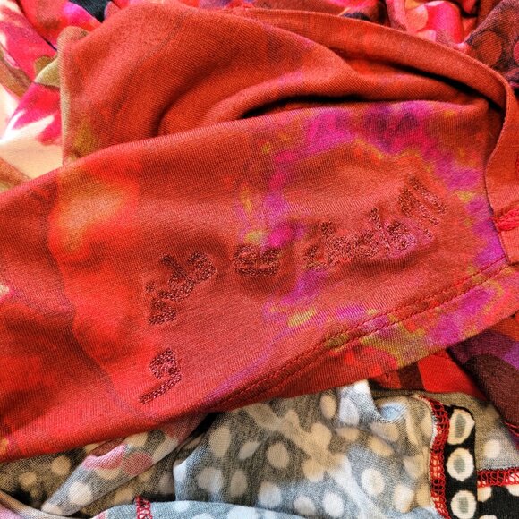 Desigual Azucena Floral Draped Cap Sleeve Ruched Dress - Picture 6 of 8